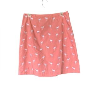Talbots Coral Flamingo A-Line Knee-Length Skirt Cotton Lining SummerResort Sz 10